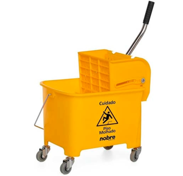 Carro Plástico Para Limpeza Profissional Espremedor 1 Balde 20L